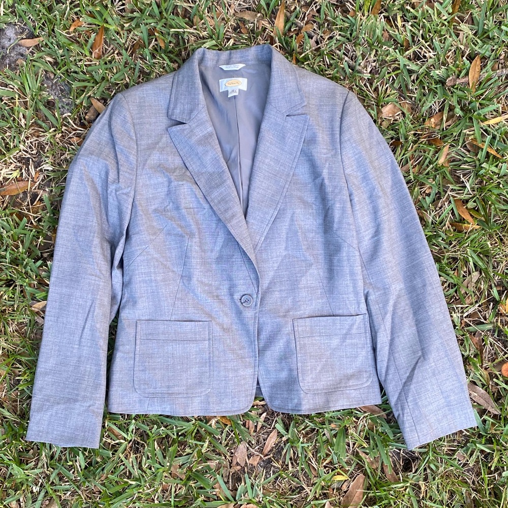 Talbots Suit Jacket 10 Silver Made in Italy